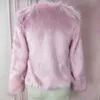 Różowy Furry Fur Coat Dla Kobiet Biały Puszysty Ciepła Lady Z Długim Rękawem Kobiet Odzież Odzieżowa Jesień Zimowa Kurtka Bezbarwny Płaszcz 210527