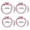 Plastic Cock Cage Male Chastity Devices For Men Pink Stomata Penis Ring with 4 size ring fish head shape Cock Lock Sex Toy P0826