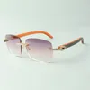 Direct S Endless Diamond Sonnenbrille 3524025 mit orangefarbenen Holztempeln Designer Brille Größe 18-135 mm3454