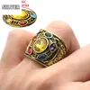 Thanos seis gemas 24k retro anel de ouro power gauntlet cristal para homens guerra infinita men039s exagerado versátil jóias260h22825613580