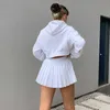 Weißer Faltenrock Kurze Frau Elastische Taille Miniröcke Sexy Mircro Sommer Stickerei Mini Tennisrock Preppy 210724