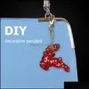 Nyckelringar Smycken 8st DIY FL-borr specialformad målning Keychain Diamant Broderi Keying Cartoon Christmas Pendant Drop Leverans 2021