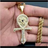 Hängsmycken släpp leverans 2021 rostfritt stål män hip hop eye of horus hänge halsband mode vintage ankh cross halsband mens hiphop jude