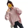 Fashion Thick High Collar Red Pink Knitted Sweater Women Tops Autumn Winter Loose 3 Color Knit Turtleneck Pullover Ladies Jumper 210914
