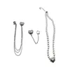 Halsband örhängen set mogaku ovanligt för kvinnor och örhänge modesmycken 2022 trend imitation pärlor metall hängen halsband