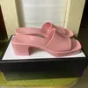 Europ Luxury Slide Summer Fashion Wide Flat Slipper With Thick Sandals Women letter Designer transparent color Shoes heel