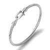 Mode Smycken Rose Guld Silver Färg Manschett Armband Charm Rostfritt Stål Tunna Kabel Tråd Pulsira Smycken Armband För Kvinnor Q0719