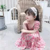 Summer Casual Kids Dresses For Girls Lace Flower Dress Baby Girl Children Party Floral Clothing Princess Skirt 20220305 H1