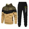 Geografische Nacional Marca de Moda Masculina Definieer Agasalho Outono Novos Hoodies + Sweatpants Terno Com Capuz Conjuntos Casuais G1209