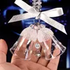 Interior Decorations Upscale Car Pendant Crystal Mink Hair Double Bell Auto Rearview Mirror Hanging Ornaments Accessories Holiday Gifts