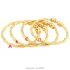 Luxo Dubai Gold Baby Bangle Jóias para meninos meninas18k cor ouro etíope crianças pulseira pulseira jóias q0717