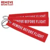 Remove Before Flight Großhandel Schlüsselanhänger für Motorräder und Autos Schlüsselanhänger Schmuck 100 Stück Luftfahrtgeschenke Stickerei Schlüsselanhänger H0915