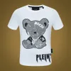 Plein urso camiseta masculina designer tshirts Round Round Rhinestone Skull Men camisetas clássicas de alta qualidade Hip Hop Streetwear