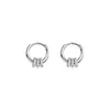 Silver Two Wear Methods Small Circle Rhinestone Stud Earrings Women Unique Design Fashion Light Luxury Jewelry