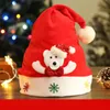 2023 Christmas Hats Czerwone i białe dziecko kreskówek świąteczny kapelusz Święty Mikołaj Elk LED świecące kapelusz świąteczny