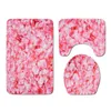 Badmatten 3 stuks Tapijt Set Rose Betalen Toiletvloer Contour Mat Deksel Top Covers Non-Slip Badkamer