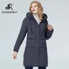Diapiernia kurtka zimowa dla kobiet ciepła modna kobieta parka długość żeński wysokiej jakości płaszcz marki damskie zimowe ubrania 210819