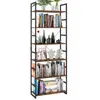 سلم الرف 6-Tier Bookshelf Plant Standing وحدة رفوف الصناعية مع إطار معدني لدراسة غرفة المعيشة نوم