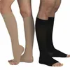 Chaussettes de sport hommes femmes Compression Toeless genou haut soutien bas bout ouvert XXL 2 pièces réduire la Fatigue pour les coureurs enceintes 5700725