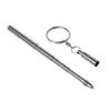 Bärbar Rostfritt Stål Teleskopisk BallPen Pen Metal Key Ring Keychain Tools G1019