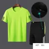 Men's Running Set Soccer Shirt and Shorts Basketball Clothing Fitness Sports Shirt Breathable Quick-Dry Gym Jogging Suit