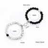 Perline, fili 2 pezzi set di braccialetti di perline di pietra naturale per donna uomo attraente distanza cuore braccialetti magnetici amicizia coppia gioielli 2