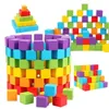 30Pcs / Lot 3 X3CM Many Colors Wooden Cubes Building Stacked Square Wood Toys