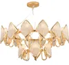 Golden Modern Crystal Chandelier Bead Lamp for Villa in Duplex Edifício do Norte da Europa Luz Luxo Restaurante