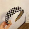 Tüm Maç Houndstooth Kadınlar Bantlar Kore Tarzı Moda Ekose Saç Hoop Basit Yastıklı Sünger Hairband Saç Aksesuarları