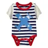 Plane Baby Boys Kläder Bodysuit Sommar Kortärmad Bebe Clothe Sewn Stripe Nyfödd Klädkropp för Toddler Jumpsuit 210413