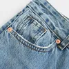 Lady retro buraco rasgado jeans azul de moda completa calça lápis chique feminina para mulheres Pantalon femme 210515