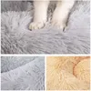 Rond Big Dog Bed House Long Peluche Chat Lit Kennel Hiver Chaud Pet Lit Maison pour Chiens Chat Panier Doux Chiot Coussin Fournitures Pour Animaux De Compagnie 210915