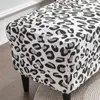 Leopard Print Ottoman Cover Spandex Rektangel Avföring All-Inclusive Footpool Furniture Protector Sofa Fotstöd 211207