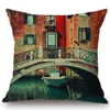 Venise Pographie Ville Paysage Coton Lin Canapé Coussin Taie d'oreiller pour La Décoration De La Maison Scenic Voiture Housse De Coussin Coussin/Décoratif