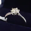 Classic 925 Стерлинговое серебро Moissanite 1CT 2CT 3CT Снежинки Стиль Юбилейное кольцо Отличное Вырезать Лаборатории Алмазные Украшения