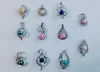 Colliers pendentif sur 24 styles 925 Sterling Silver Pearl Mounts Bijoux avec 68mm Mélange aléatoire Couleur Perles 510pcs SS016683910