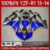 100％フィットOEMボディーボディワーク用ヤマハモトYZF-R1 YZF-1000 YZF R 1 1000CC 13-14ボディ94NO.0 YZF R1 1000 CC YZFR1 13 14 YZF1000 2013 2014射出モールドフェアリングキットファクトリーブルー