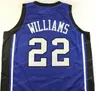 Custom Vintage Men # 22 Jason Williams College Basketball Jersey Stitched Blue Black Any Name eller Number Tröjor Storlek S-4XL Toppkvalitet