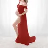 Sexy Maternity Dresses For Photo Shoot Chiffon Pegnant Dresses Photo Session Props Gown Dresses For Pregnant Women Clothes X0902