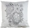 Nieuwe Aankomst Coloring Vintage Copy Silk Cushion Case Graffiti Kussensloop Home Decor 45cm * 45cm Black Ground Hand Tekening Kussensloop DIY 39 stijlen