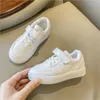 Children Sneakers For Girls And Boys Casual Shoes Breathable Pu Kids Sports Shoes Child Flats Unisex White Shoes Size Of 26-37 G1025