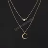 Collana con ciondolo luna bohémien per donna Collare con accessori per gioielli per feste multistrato color oro con strass lucidi