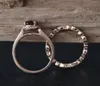 Super Ruby Rose Gold Luxury Ring Set Red Stone Rings для женщин свадебные хрустальные багей Femme Anillos Mujer Silver 925 Jewelry65658114301852