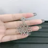 Umgodly 1 PC Luksusowy Moda Vine Flower Marka Silver Kolor Kolczyk Micro Pave Full Cubic Cyrkon Kamienie Kobiet Biżuteria Prezent