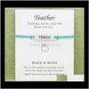 Sier Tone znak Naucz urok bransolety bransolety brzesteczki dla dziewcząt nadgarstka Regulowana oświadczenie przyjaźni biżuteria z kartą A38