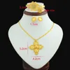 Ohrringe Halskette Est Äthiopischen 5 stücke Münze Kreuz Hochzeit Schmuck Sets 24K Gold Farbe Braut Romantische Habesha Für Frauen geschenke