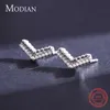 925 Sterling Silver Eleganckie Koraliki Kolczyki Dla Kobiet Luminous Cubic Cyrkonia Ear Stud Oświadczenie Ślubne Biżuteria 210707