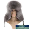 Männer Frauen Winter Natürliche Pelz Hüte Super Warme Echte Waschbär Pelz Hut Edles Echtes Leder Dicke Silber Pelz Kappe Fabrik preis expert design Qualität Neueste Stil