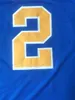 UCLAブルーインズロンゾボール＃2カレッジバスケットボールジャージーメンズステッチホワイトブルーサイズS-XXL最高品質のジャージ