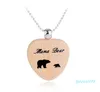 Mama Bear Wood Keychain Necklace Mama Bear Heart Key Rings Mother and Daughter Bears Cubs Heart Charm Wooden Mama Bear Necklaces6984966